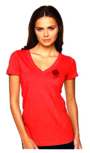 JW Shirtworks Wild Wings Shirt Vintage Red V-Neck Home of the Brave Heart