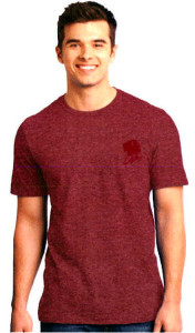 Mens Heather Red Tee Front